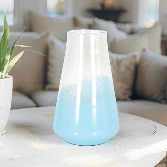 Coastal Blue Crystal Mediterranean Vase